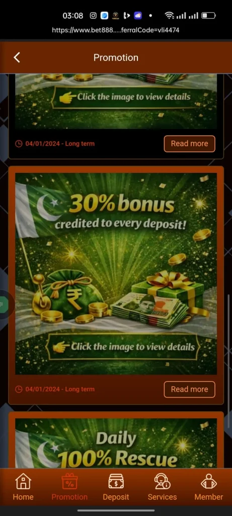 Bet888 Game 30% Bonus