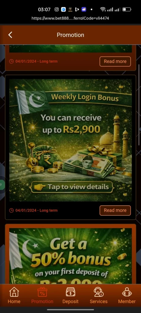 Bet888 Game 50% Bonus