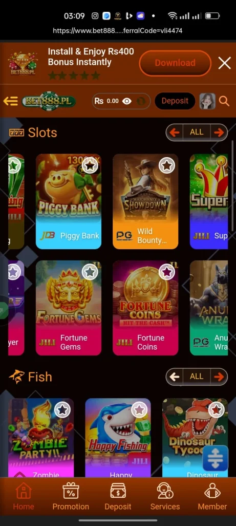 Bet888 Game Interface