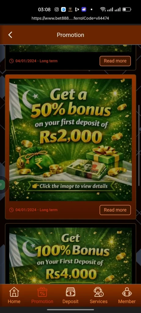 Bet888 Game Rs 200 Bonus
